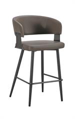 Chic Orange Metal Barstool with Upholstered Seat and Back for Indoor Use - Image 4