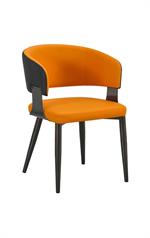 Chic Orange Metal Barstool with Upholstered Seat and Back for Indoor Use - Image 6