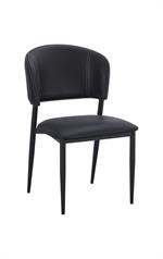 Indoor Dining Metal Chair with Brown Vinyl Seat and Back - Image 4