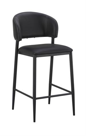 Indoor Dining Metal Barstool with Black Vinyl Seat and Back
