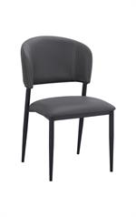 Indoor Dining Metal Chair with Brown Vinyl Seat and Back - Image 5