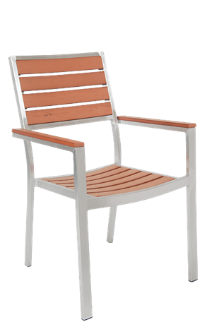 Aluminum Chair w/ Imitation Teak Slats