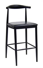 Black Metal Chair & black vinyl seat - Image 2