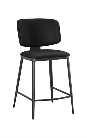 Indoor Metal Barstool with Black Vinyl  Seat and Back