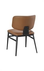 Indoor Metal Chair with Camel Vinyl Seat and Back - Image 3
