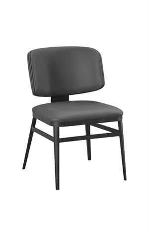 Indoor Metal Chair with Grey Vinyl Seat and Back