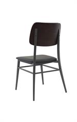 Indoor Modern Black Metal Chair with Cushioned Seat and Back - Image 4