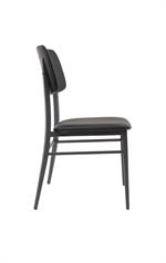 Indoor Modern Black Metal Chair with Cushioned Seat and Back - Image 3