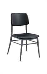 Indoor Modern Black Metal Chair with Cushioned Seat and Back - Image 2