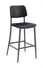 Indoor Modern Black Metal Chair with Cushioned Seat and Back - Image 5
