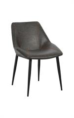 Modern Metal Barstool with Dark Grey Vinyl Seat and Decorative Stitching for Indoor Use - Image 2
