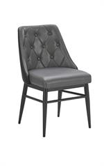 Indoor Cream Metal Chair with Diamond Tufted Vinyl Seat & Back and Taupe Outer Back - Image 7