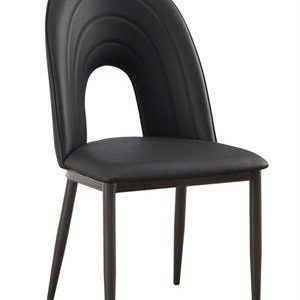Arc Hollow Metal Chair w/ Black Vinyl Seat & Back