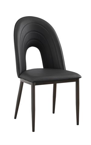 Arc Hollow Metal Chair w/ Black Vinyl Seat & Back