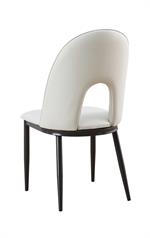 Arc Hollow Metal Chair w/ White Vinyl Seat & Back - Image 3
