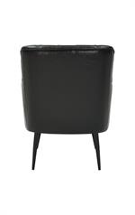 Vintage Metal Arm Chair with Black Tufted Back and Cushioned Seat for Indoor Use - Image 3