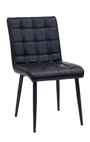 Indoor Metal Chair with Black Vinyl Back & Seat