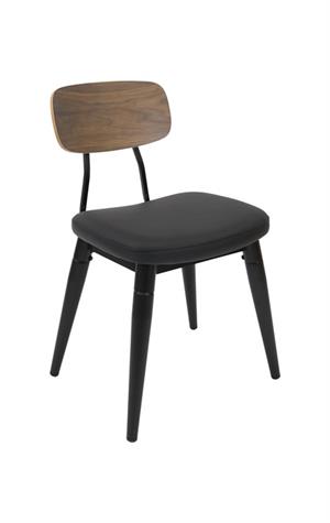 Black Metal Chair with Black Vinyl Seat