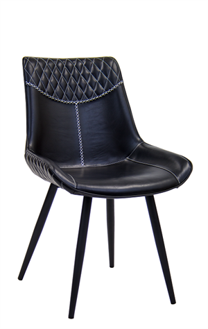Metal Chair w/ Black Vinyl Seat and back