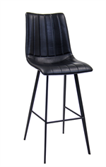 Black Metal Chair with Black Vinyl Seat and Back - Image 2
