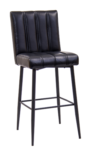 Indoor Metal Bar Stool with Black Vinyl  Back & Seat