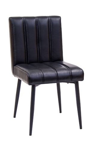 Indoor Metal Chair with Black Vinyl Back & Seat