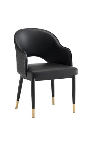 Indoor Steel Chair with Vinyl Seat and Back in Black