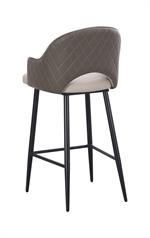 Indoor Steel Barstool with Vinyl Seat and Back in Cream Color - Image 3