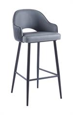 Vintage Steel Barstool With Orange Vinyl Seat and Back - Image 6