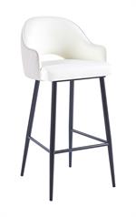 Vintage Steel Barstool With Orange Vinyl Seat and Back - Image 4