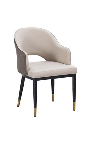 Indoor Steel Chair with Vinyl Seat and Back in Cream Color