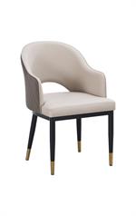 Indoor Steel Barstool with Vinyl Seat and Back in Cream Color - Image 4