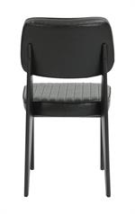 Black Metal Armless Chair with Black Vinyl Seat & Back - Image 3