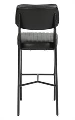 Black Metal Armless Barstool with Black Vinyl Seat & Back - Image 3