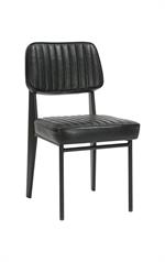 Black Metal Armless Barstool with Black Vinyl Seat & Back - Image 4