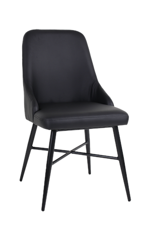 Indoor Black Bucket  Vinyl Seat Metal Chair