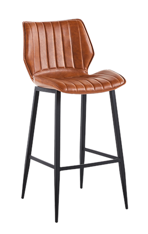 Indoor Caramel Color Vinyl Seat Metal Barstool