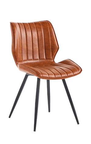Indoor Caramel Color Vinyl Seat Metal Chair