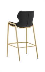 Indoor Gold Metal Barstool with Black Vinyl Seat - Image 3