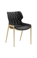 Indoor Gold Metal Barstool with Black Vinyl Seat - Image 5