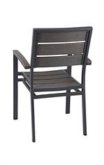 Aluminum Armchair with Imitation Teak Slats in Dark Brown Finish - Image 3
