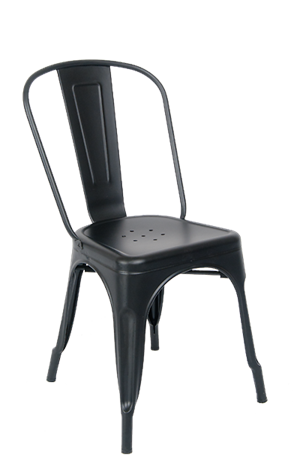 Indoor Metal Chair in Matte Black Finish