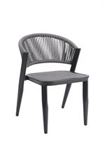 Outdoor Aluminum Barstool with Grey Synthetic fiber Back & Seat - Image 4