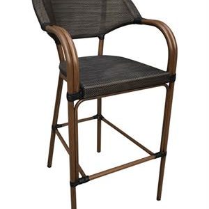 Aluminum Arm Barstool with poly Woven Seat & Back