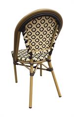 Aluminum Bamboo Print Patterned Chair with Black & White Poly Woven Seat & Back - Image 3