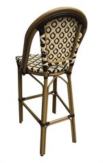 Aluminum Bamboo Print Patterned Barstool with Black&White Poly Woven Seat&Back - Image 3