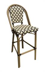 Aluminum Bamboo Print Patterned Chair with Black & White Poly Woven Seat & Back - Image 4