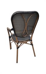 Aluminum Arm Chair with Black Poly Woven Seat&Back,Outdoor use - Image 3
