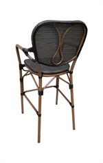 Aluminum Arm Barstool with Black Poly Woven Seat&Back,Outdoor use - Image 3