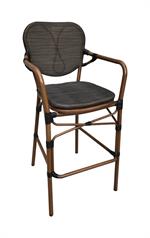 Aluminum Arm Chair with Black Poly Woven Seat&Back,Outdoor use - Image 4